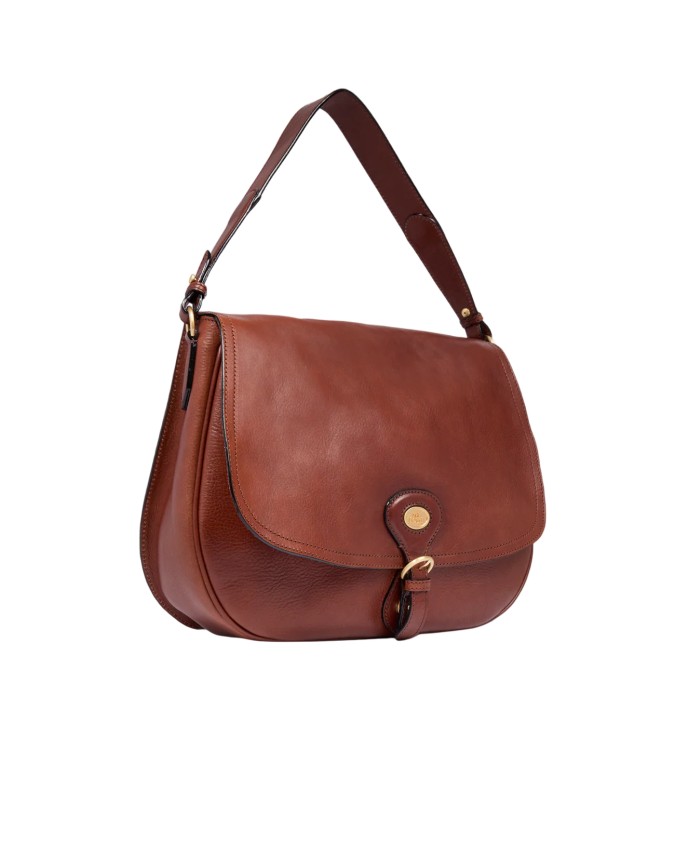  The Bridge - Borsa a spalla in pelle grande con patta frontale