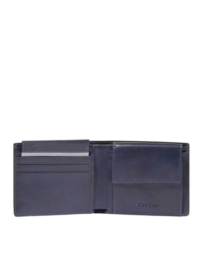  Piquadro – Portafoglio uomo in pelle con porta monete RFID
