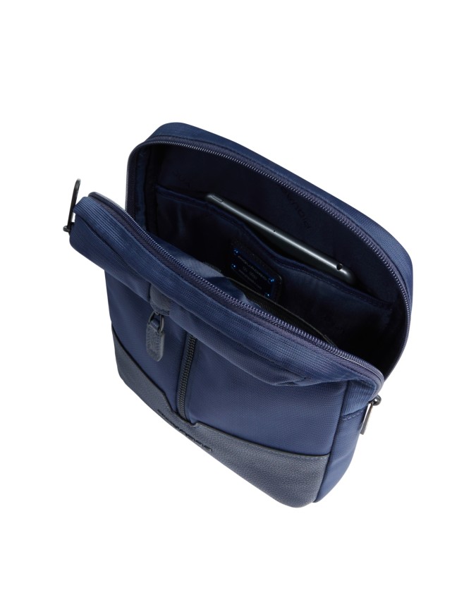  Piquadro - Borsello uomo porta iPad 11'' in pelle e tessuto