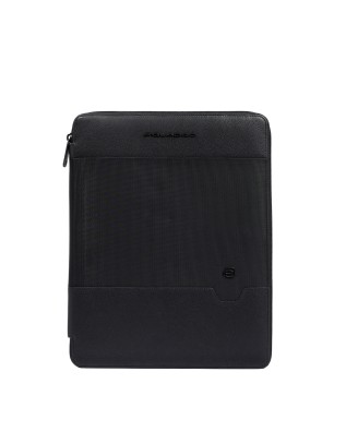 Piquadro - Leather and fabric iPad holder