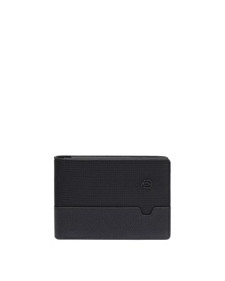 Piquadro - Men's leather and fabric wallet with RFID...