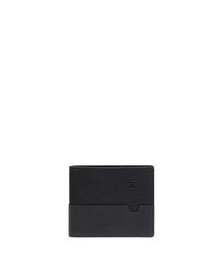Piquadro - Men's leather and fabric wallet with a...
