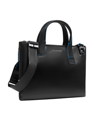  Piquadro - Cartella porta pc 14'' in pelle con tracolla Blue 2