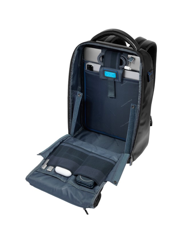  Piquadro - Zaino uomo in pelle fast-check porta pc 14'' Blue