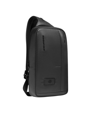  Piquadro - Zaino monospalla uomo in pelle porta iPad® RFID 2