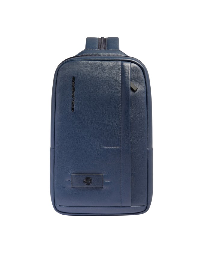  Piquadro - Zaino monospalla uomo in pelle porta iPad® RFID