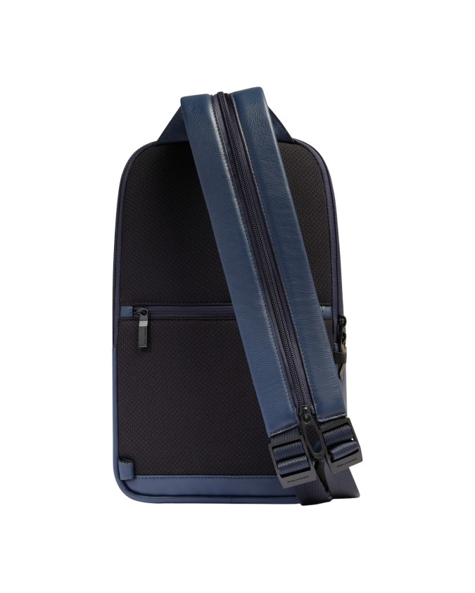  Piquadro - Zaino monospalla uomo in pelle porta iPad® RFID
