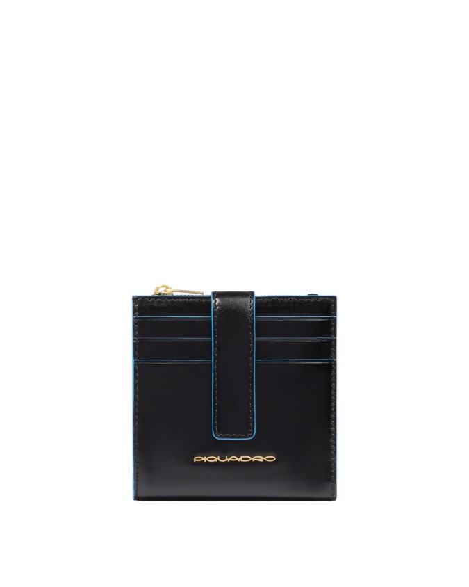  Piquadro - Portacarte donna con portamonete in pelle Blue