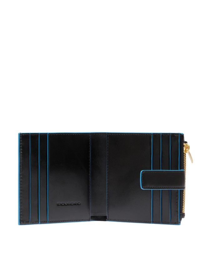  Piquadro - Portacarte donna con portamonete in pelle Blue