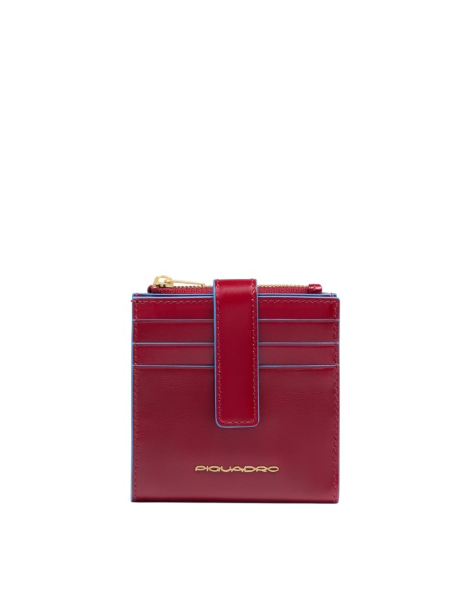  Piquadro - Portacarte donna con portamonete in pelle Blue