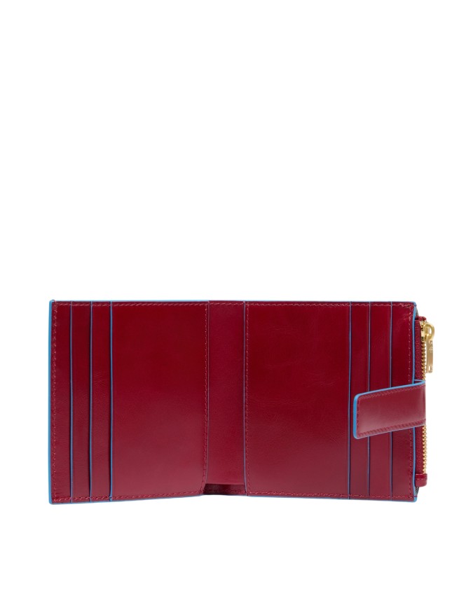  Piquadro - Portacarte donna con portamonete in pelle Blue