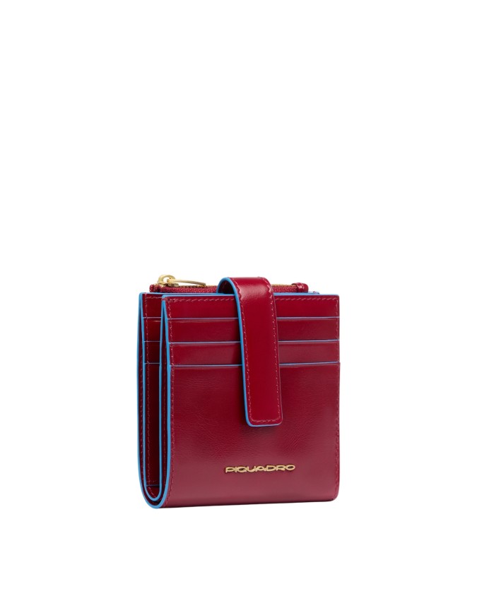  Piquadro - Portacarte donna con portamonete in pelle Blue