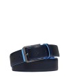  Piquadro - Cintura uomo in pelle con fibbia ad ardiglione Blue
