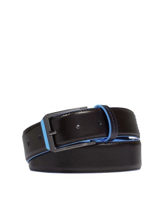  Piquadro - Cintura uomo in pelle con fibbia ad ardiglione Blue