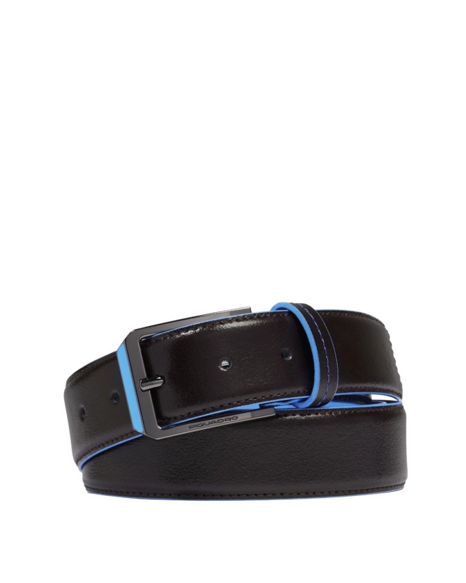  Piquadro - Cintura uomo in pelle con fibbia ad ardiglione Blue