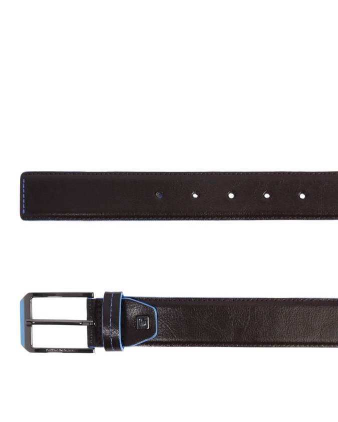 Piquadro - Cintura uomo in pelle con fibbia ad ardiglione Blue