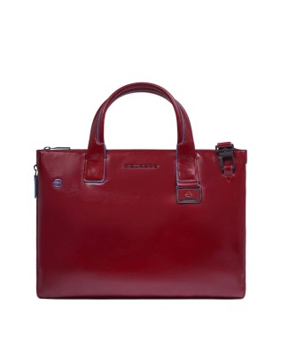 Piquadro - 14'' Leather Laptop Bag with Shoulder Strap by...