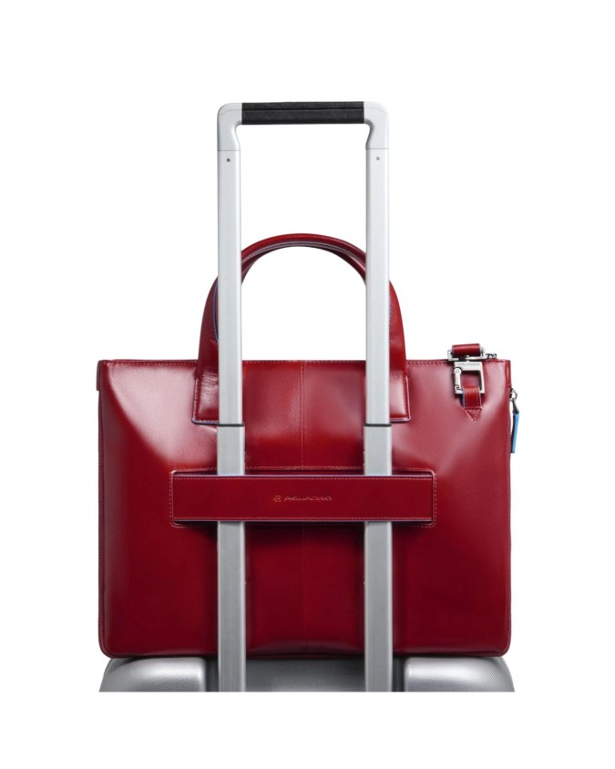  Piquadro - Cartella porta pc 14'' in pelle con tracolla Blue