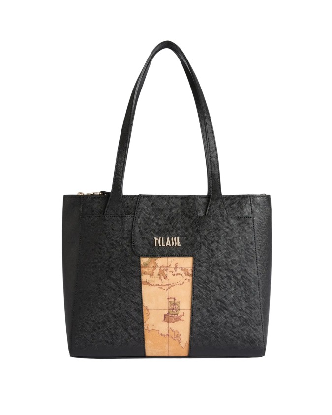 Alviero Martini Prima Classe - Borsa shopping media in tessuto saffiano Bloom City