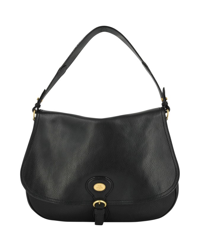  The Bridge - Borsa a spalla in pelle grande con patta frontale