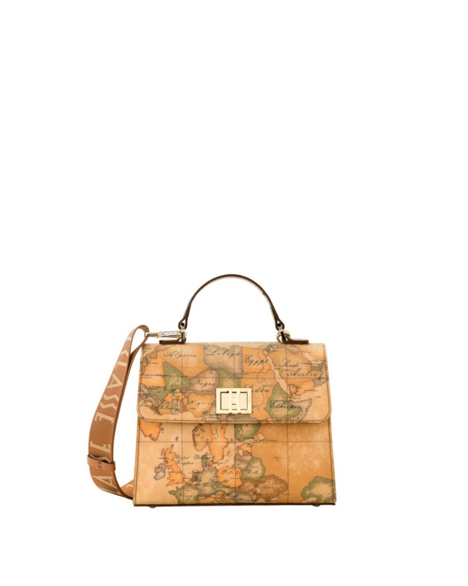  Alviero Martini Prima Classe - Mini tote con patta in tessuto