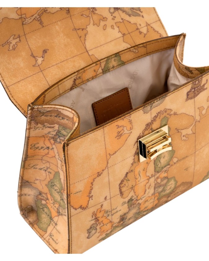  Alviero Martini Prima Classe - Mini tote con patta in tessuto