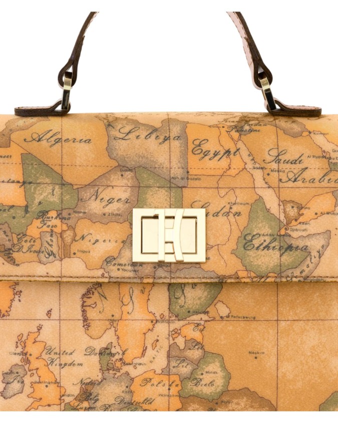  Alviero Martini Prima Classe - Mini tote con patta in tessuto