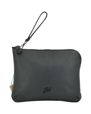 Gabs - G Padbull Black Leather Clutch with Shoulder Strap