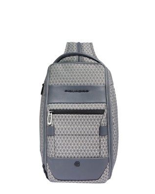  Piquadro - Zaino Monospalla Uomo in Tessuto Riciclato