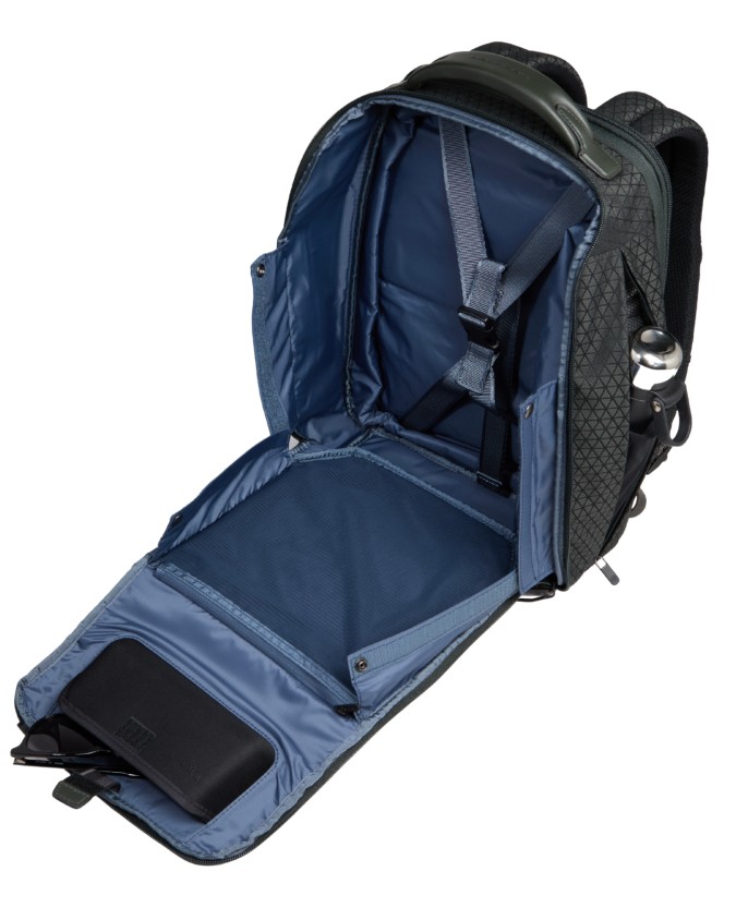  Piquadro - Zaino da Viaggio Modulare in Pelle e Tessuto Porta