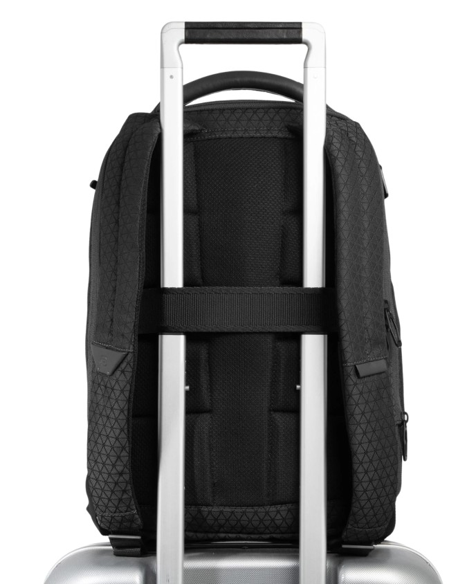  Piquadro - Zaino da Viaggio Modulare in Pelle e Tessuto Porta