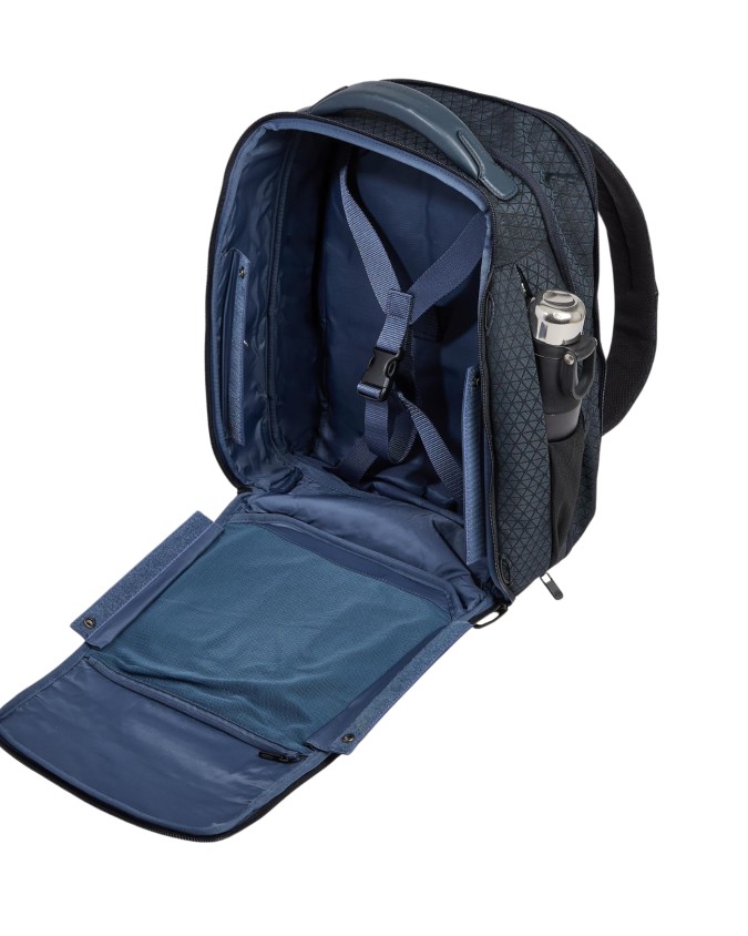  Piquadro - Zaino da Viaggio Modulare in Pelle e Tessuto Porta