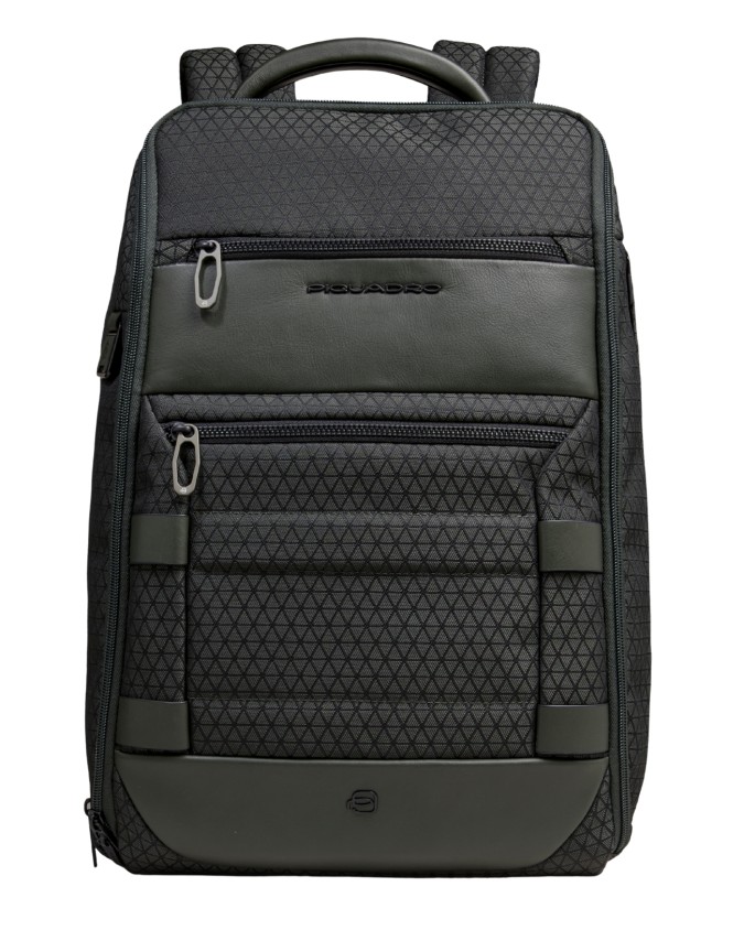  Piquadro - Zaino da Viaggio Modulare 2 in 1 in Pelle e Tessuto