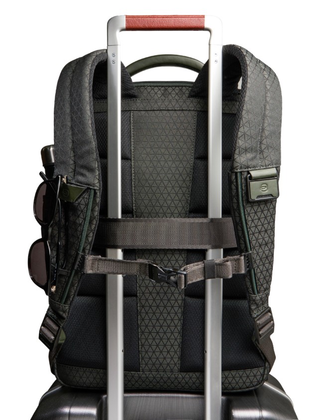 Piquadro - Zaino da Viaggio Modulare 2 in 1 in Pelle e Tessuto