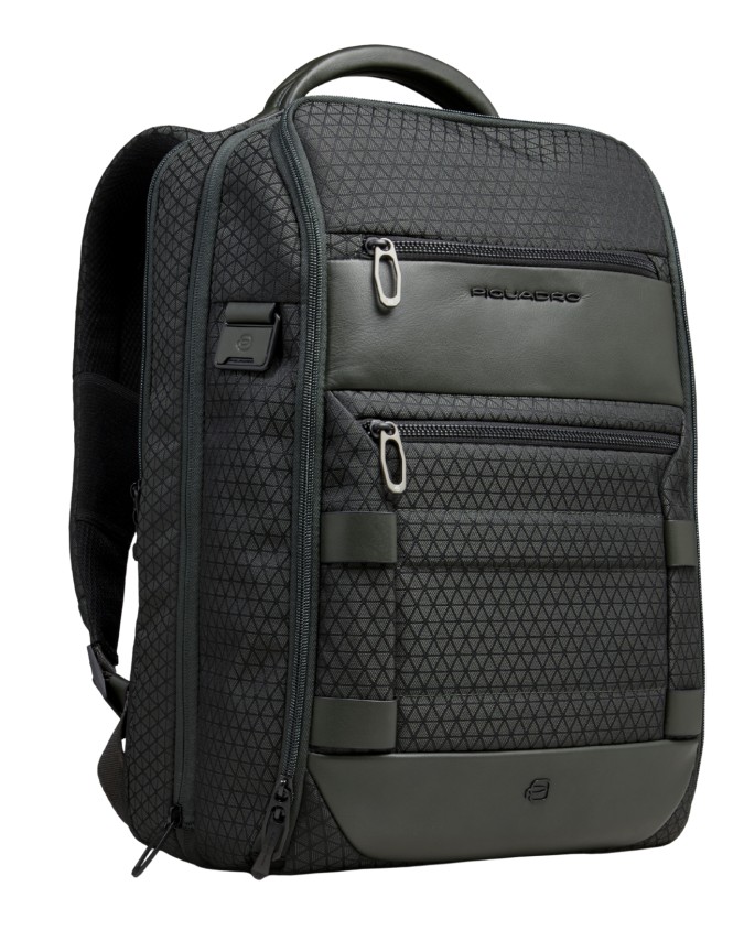  Piquadro - Zaino da Viaggio Modulare 2 in 1 in Pelle e Tessuto