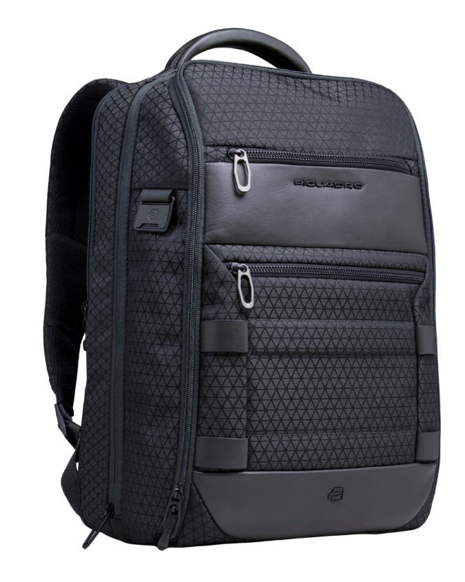  Piquadro - Zaino da Viaggio Modulare 2 in 1 in Pelle e Tessuto