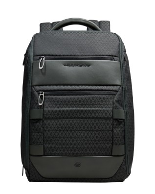 Piquadro - Modular Leather and Fabric Travel Backpack...