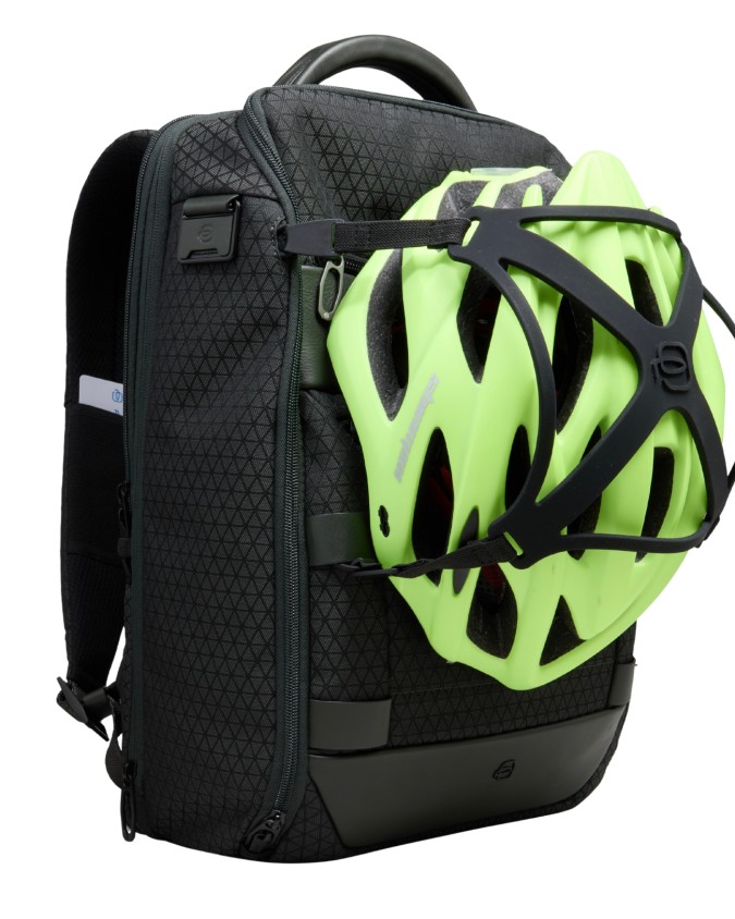  Piquadro - Zaino da Viaggio Modulare in Pelle e Tessuto Porta