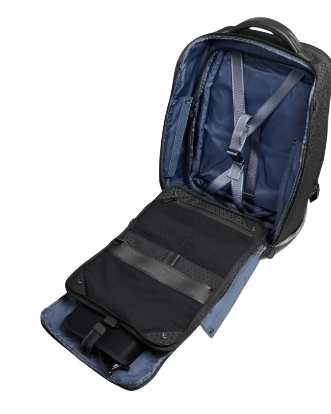  Piquadro - Zaino da Viaggio Modulare in Pelle e Tessuto Porta