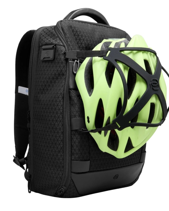  Piquadro - Zaino da Viaggio Modulare in Pelle e Tessuto Porta