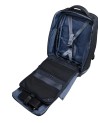  Piquadro - Zaino da Viaggio Modulare in Pelle e Tessuto Porta