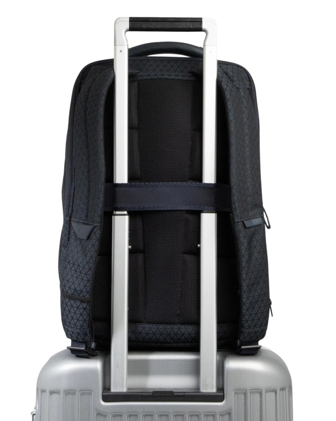  Piquadro - Zaino da Viaggio Modulare in Pelle e Tessuto Porta