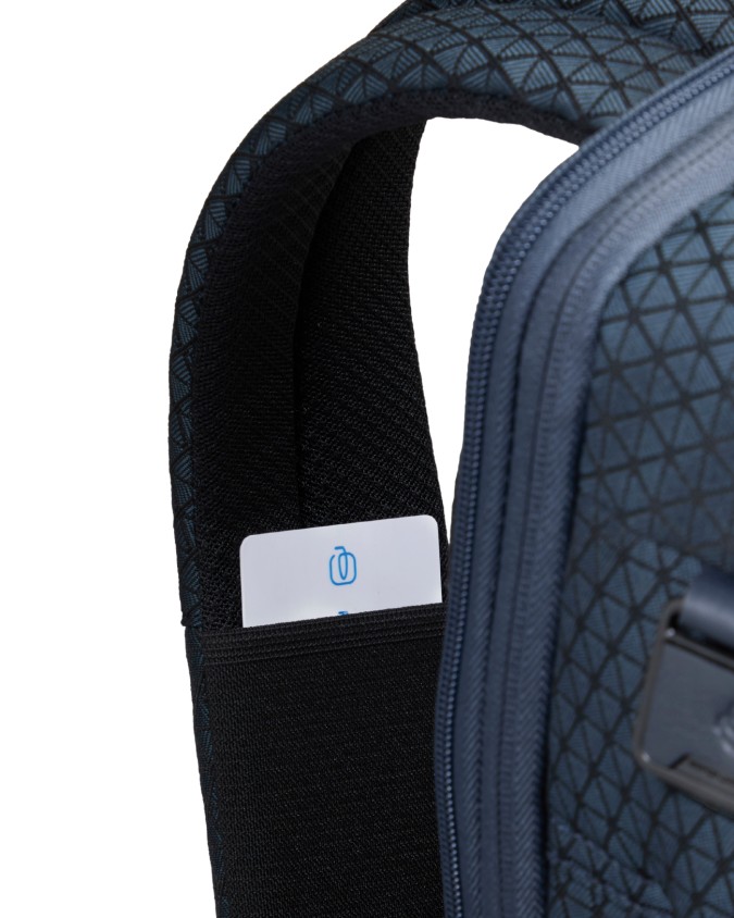  Piquadro - Zaino da Viaggio Modulare in Pelle e Tessuto Porta