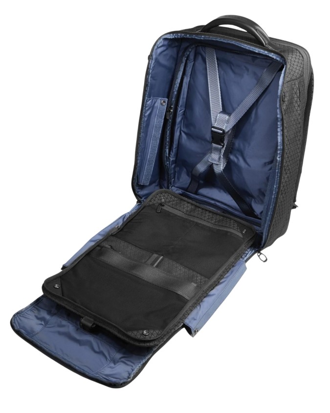 Piquadro - Zaino da Viaggio Modulare in Pelle e Tessuto Porta