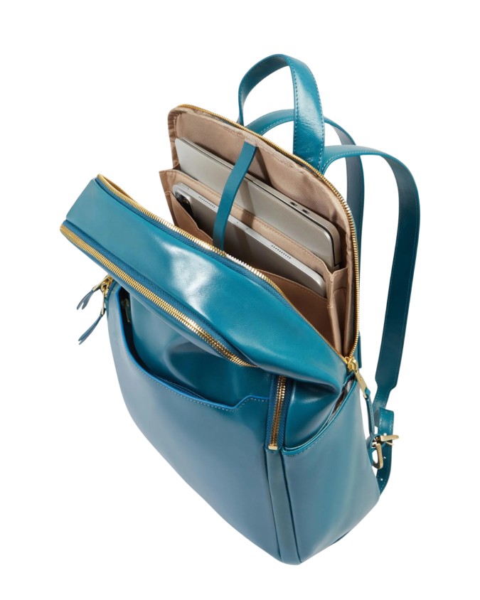  Piquadro – Zaino donna in pelle porta pc 14’’ a due comparti