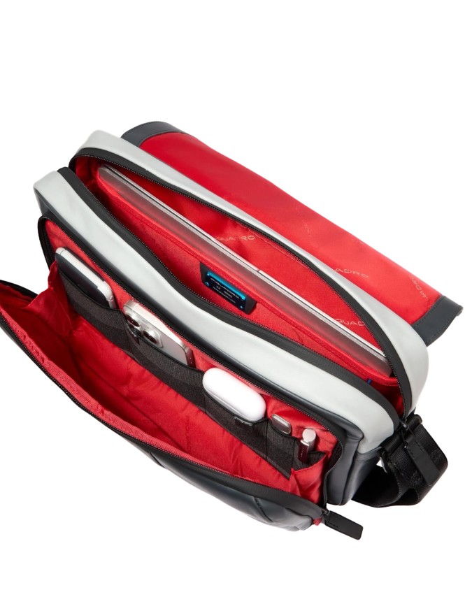  Piquadro - Borsa Messenger in Pelle Porta Pc 14"