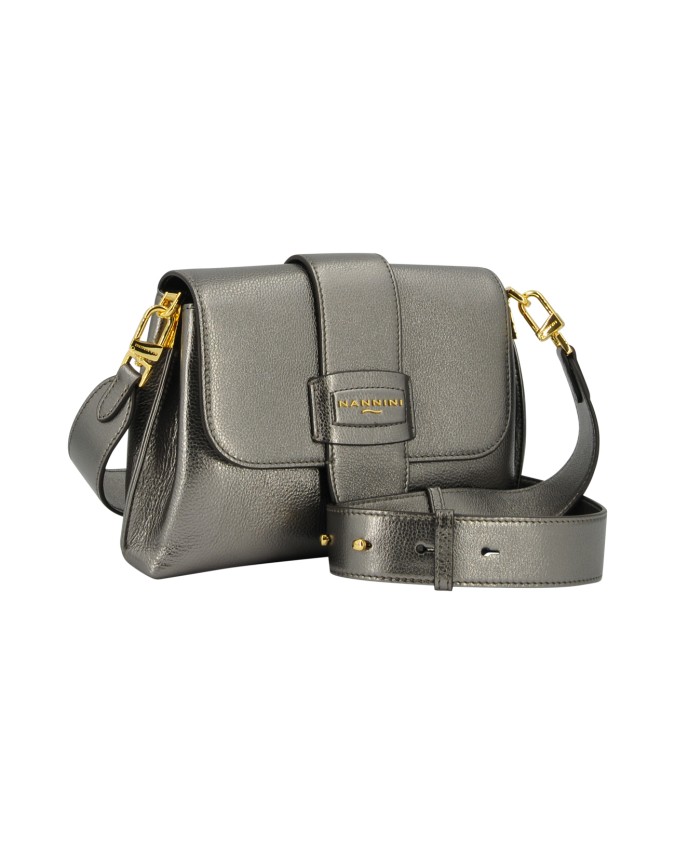  Nannini - Borsa a Tracolla con Patta in Pelle Keira