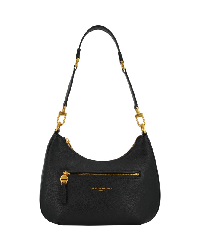  Nannini - Borsa a Spalla con Tracolla in Pelle Bice Lima