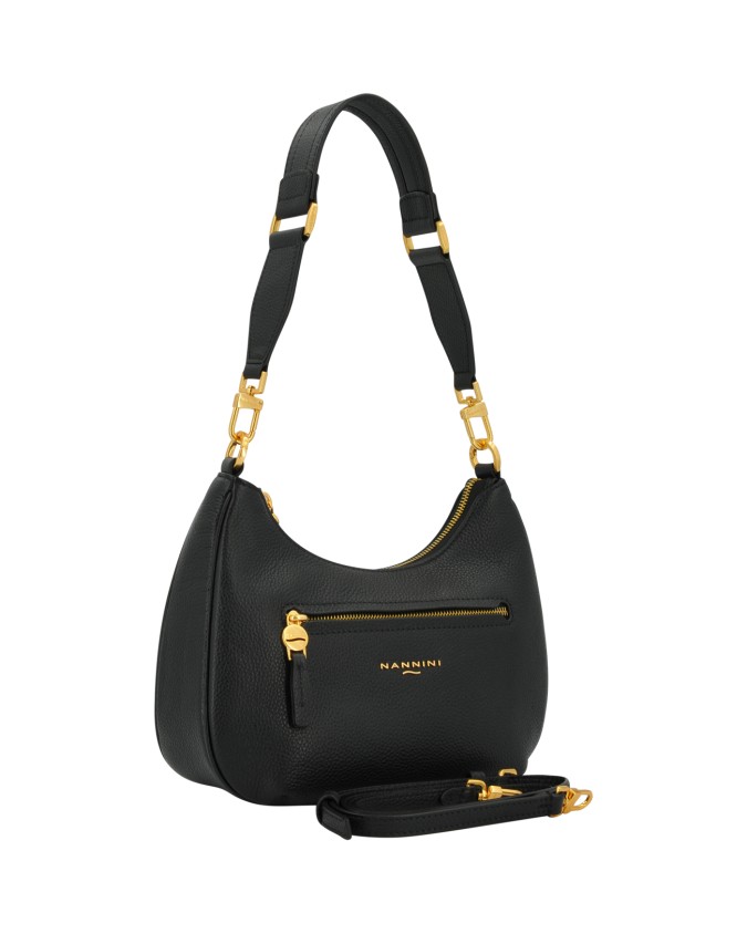  Nannini - Borsa a Spalla con Tracolla in Pelle Bice Lima