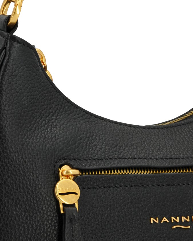  Nannini - Borsa a Spalla con Tracolla in Pelle Bice Lima